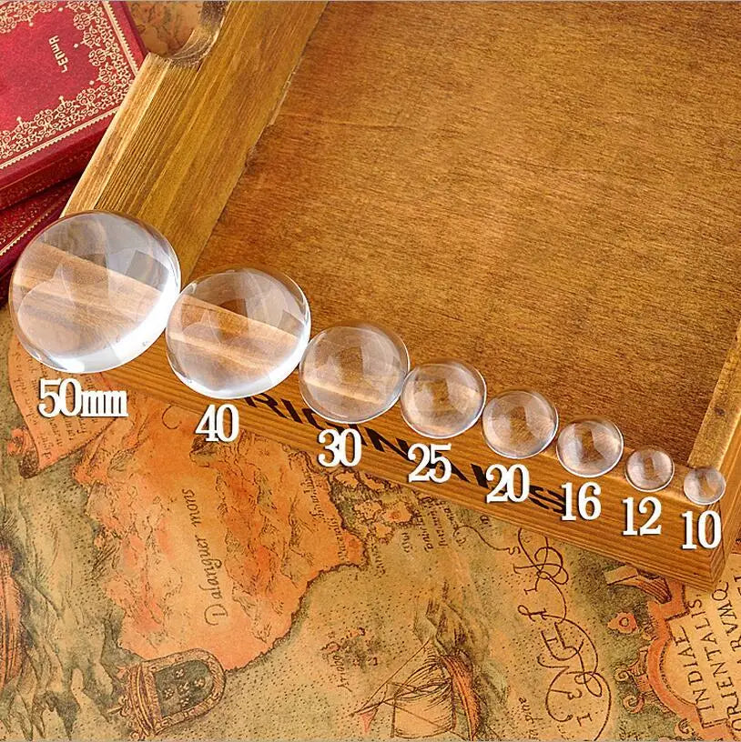 Round Flat Back Clear Glass Cabochon For DIY Jewellery Making