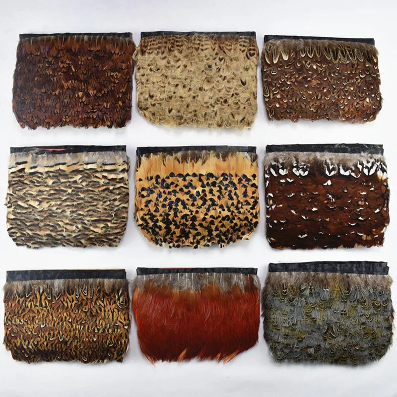 10Meters/Lot Natural Pheasant Feather Trims Ribbon Feathers DIY Craft
