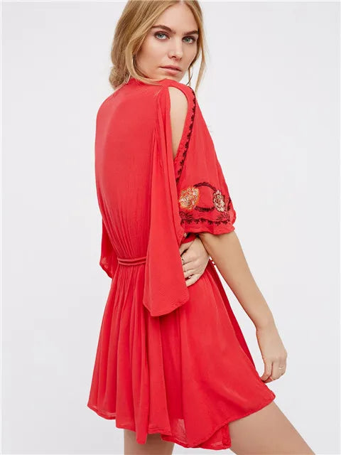 Rory's Boho Embroidered Short Dress Long Top