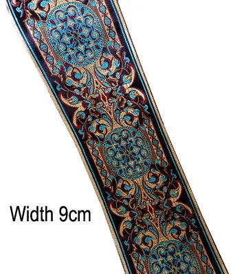 1M Boho Embroidered Jacquard Ribbons Trim DIY Craft