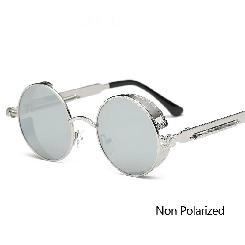 Leon's Round Polarised Sunglasses Steampunk UV400