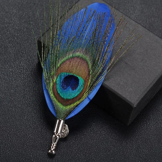 Feather Lapel Pin Brooch Hat Pin Handmade Suit Accessory Gift Idea
