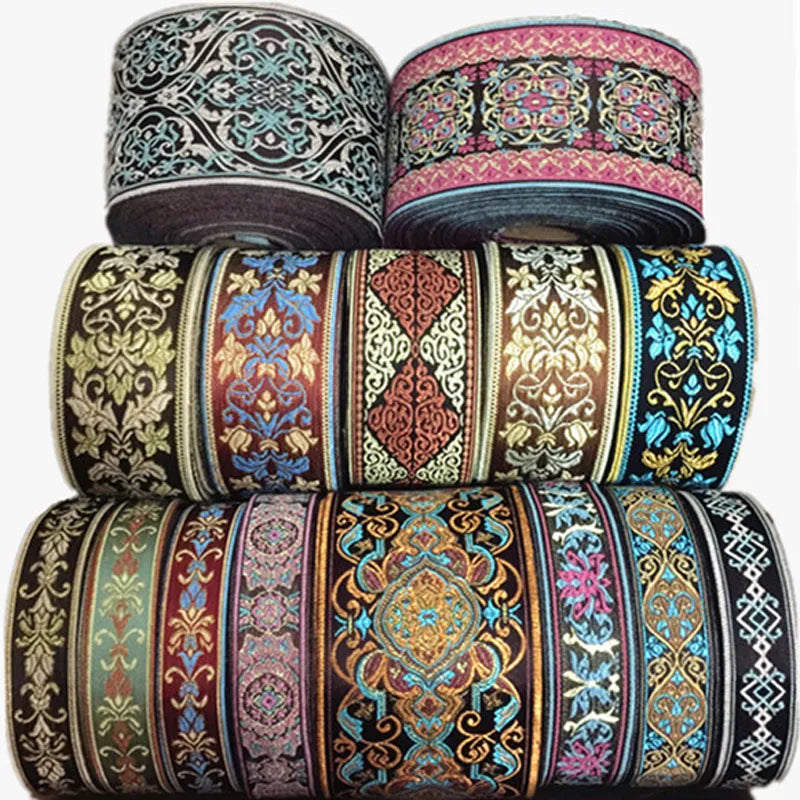 1M Boho Embroidered Jacquard Ribbons Trim DIY Craft