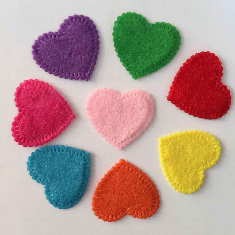 Fifty Felt Hearts Mixed Colours 25mm DIY Crafts