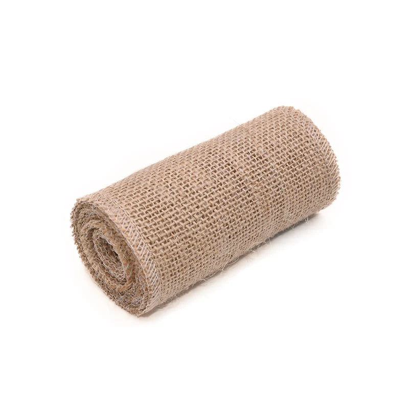 2M Natural Jute Burlap Hessian Ribbon Rolls Rustic Wedding Decoration Christmas Gift Wrapping