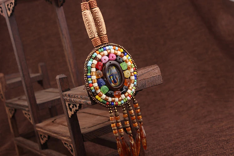 Handmade Beaded Leather Boho Necklaces