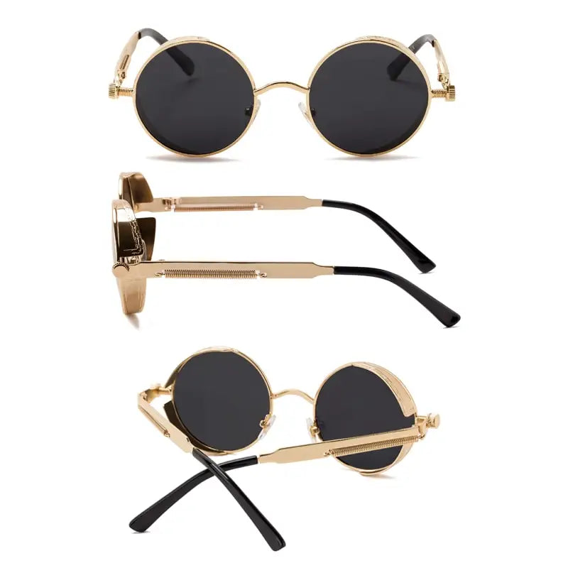 Leon's Round Polarised Sunglasses Steampunk UV400