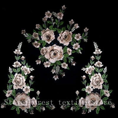 Embroidery Peony Patches Sew On Appliqué DIY Sewing Craft