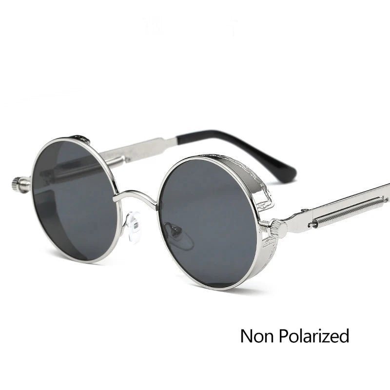 Leon's Round Polarised Sunglasses Steampunk UV400