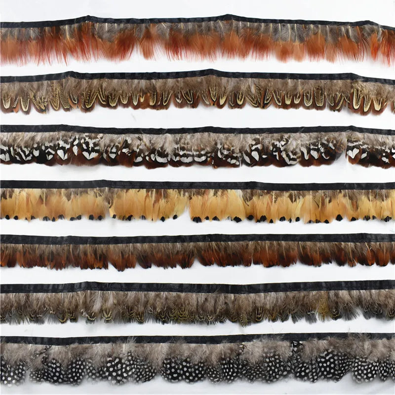 10Meters/Lot Natural Pheasant Feather Trims Ribbon Feathers DIY Craft