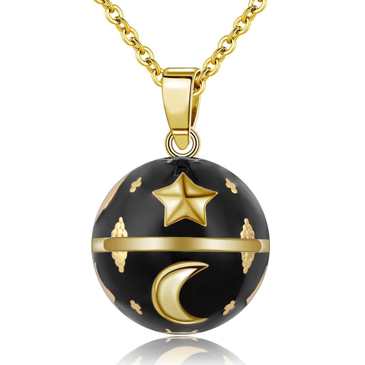 The Moon and The Stars Harmony Chime Ball Mexican Bola Necklace