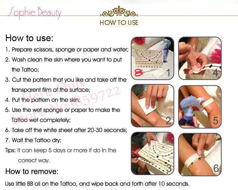 Golden Lotus Temporary Tattoos Mandala Butterfly Dream Catcher Body Art