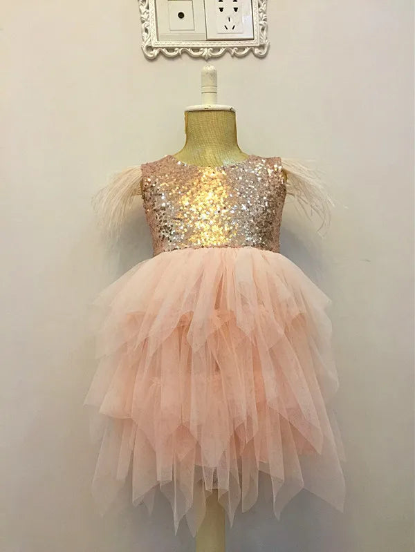 Christmas Angel Sequins Tutu Dress Girls