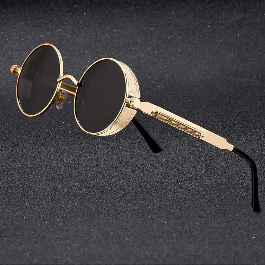 Leon's Round Polarised Sunglasses Steampunk UV400