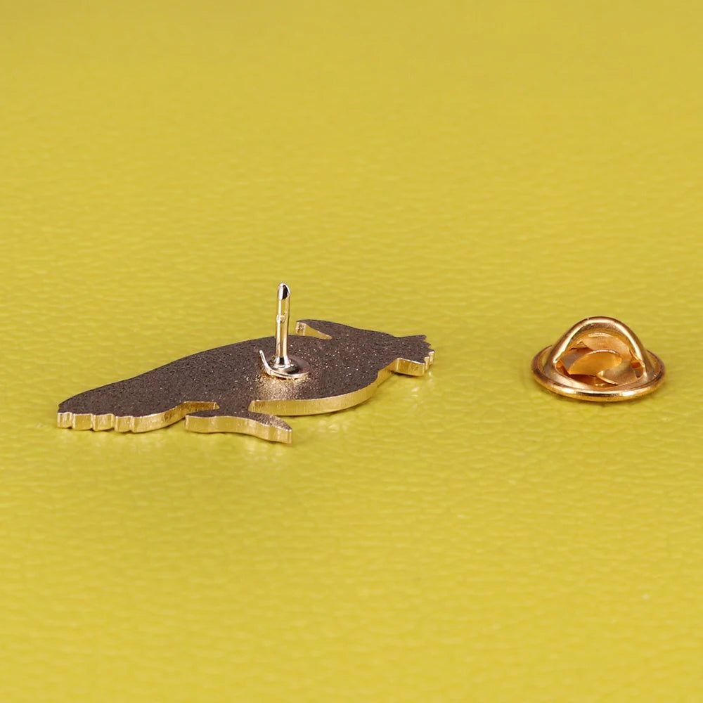 Raven King Enamel Pin Black Bird Brooch