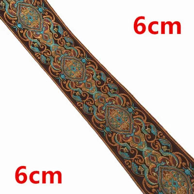 1M Boho Embroidered Jacquard Ribbons Trim DIY Craft