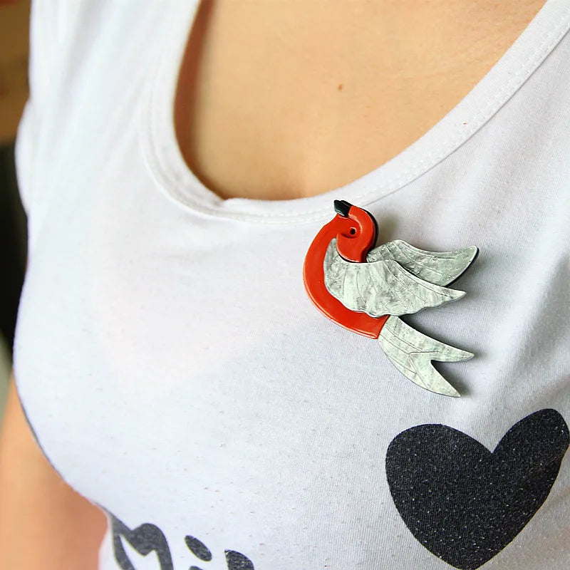 Sweet Birds Acrylic Brooches