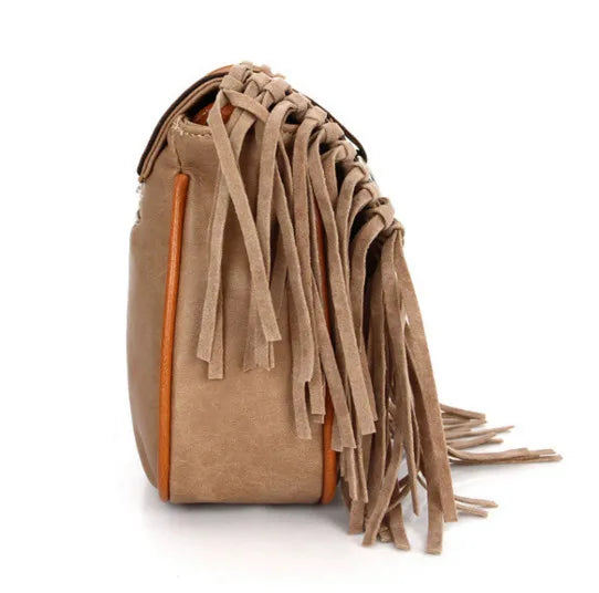 Boho Spirit Tassel Cross Body Purse Gypsy Fringe Shoulder Bag
