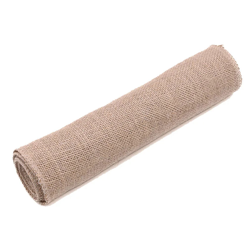 2M Natural Jute Burlap Hessian Ribbon Rolls Rustic Wedding Decoration Christmas Gift Wrapping