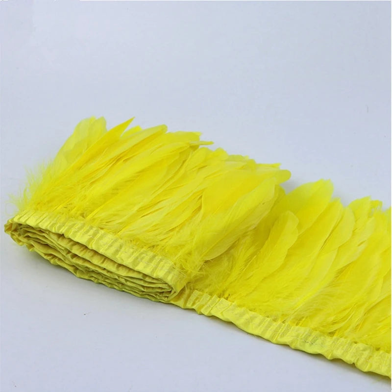 2 Meters Dyed Goose Feather Trims Fringes Ribbons DIY Craft