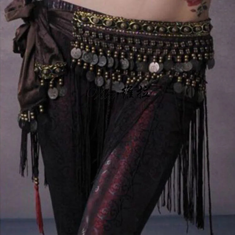 Copper Belly Dance Hip Scarf Coin Belt Tribal Costume