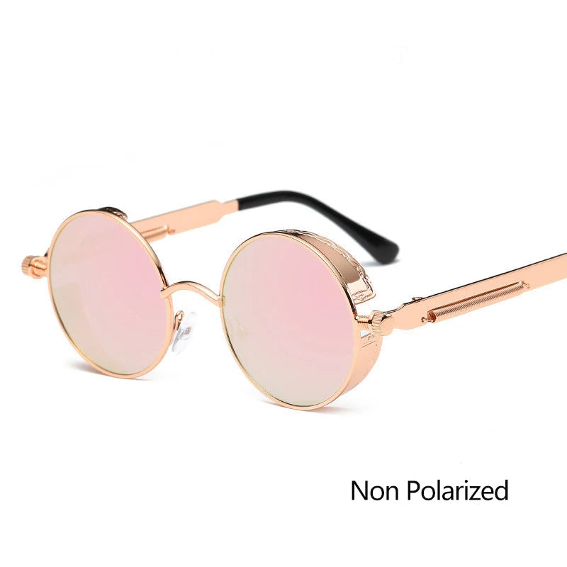 Leon's Round Polarised Sunglasses Steampunk UV400