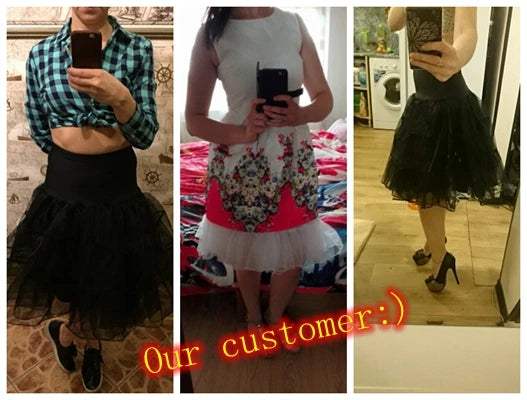 Colourfun Pettiskirts Cosplay Rockabilly Crinoline Underskirt