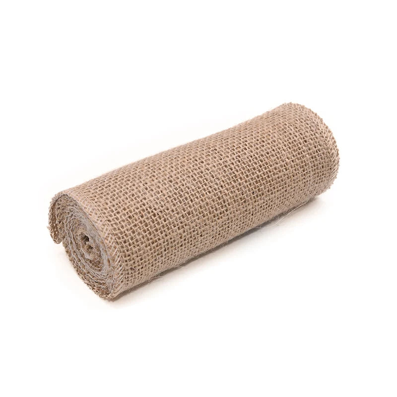 2M Natural Jute Burlap Hessian Ribbon Rolls Rustic Wedding Decoration Christmas Gift Wrapping