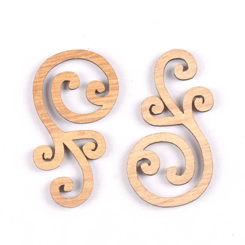 8Pcs Flower Swirl Wood Slices DIY Crafts Scrapbooking Home Decor Wood Lace Corners