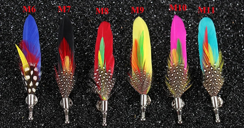 Feather Lapel Pin Brooch Hat Pin Handmade Suit Accessory Gift Idea