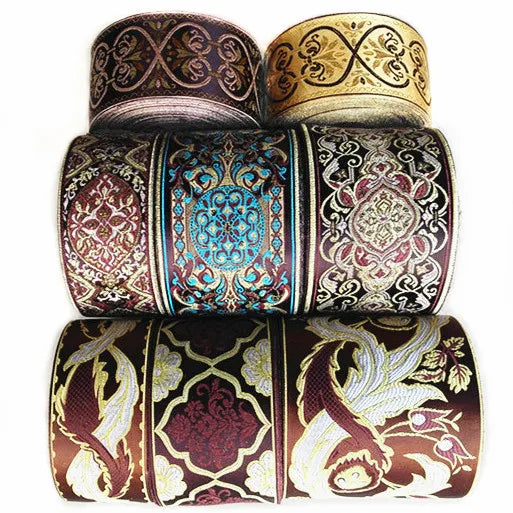 1M Boho Embroidered Jacquard Ribbons Trim DIY Craft