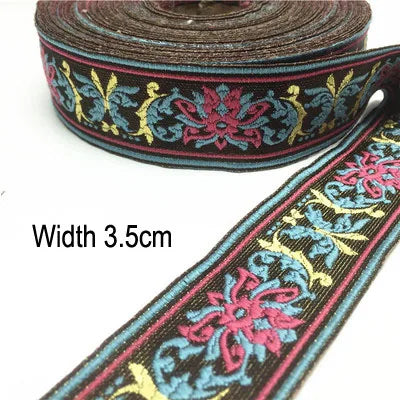 1M Boho Embroidered Jacquard Ribbons Trim DIY Craft