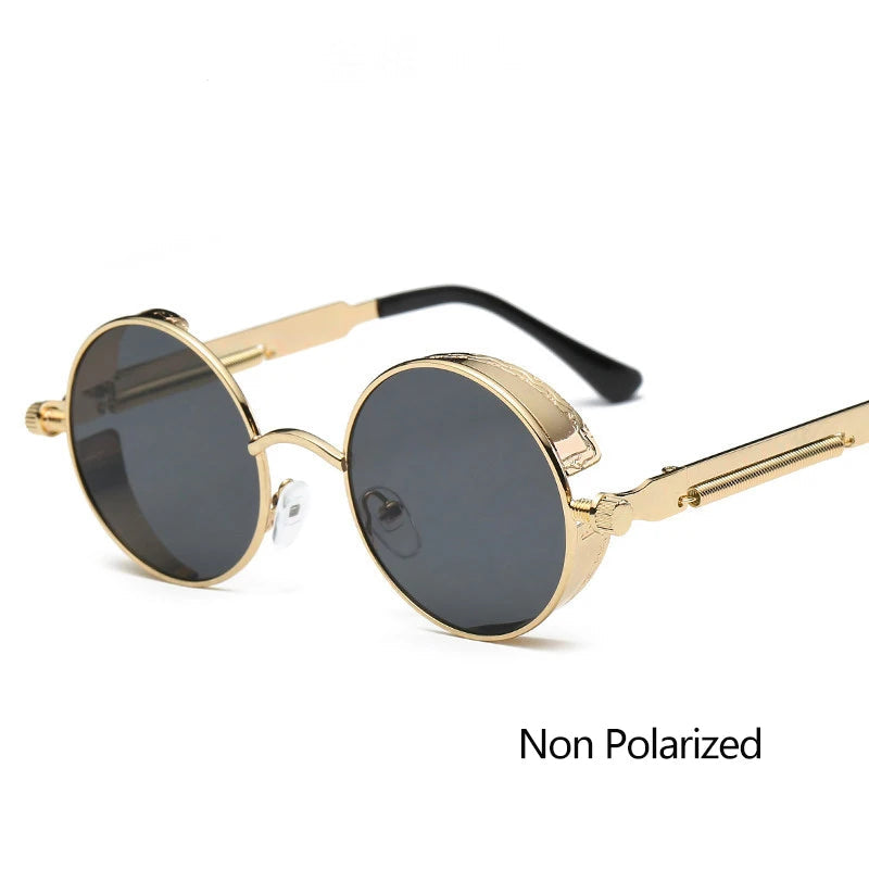 Leon's Round Polarised Sunglasses Steampunk UV400