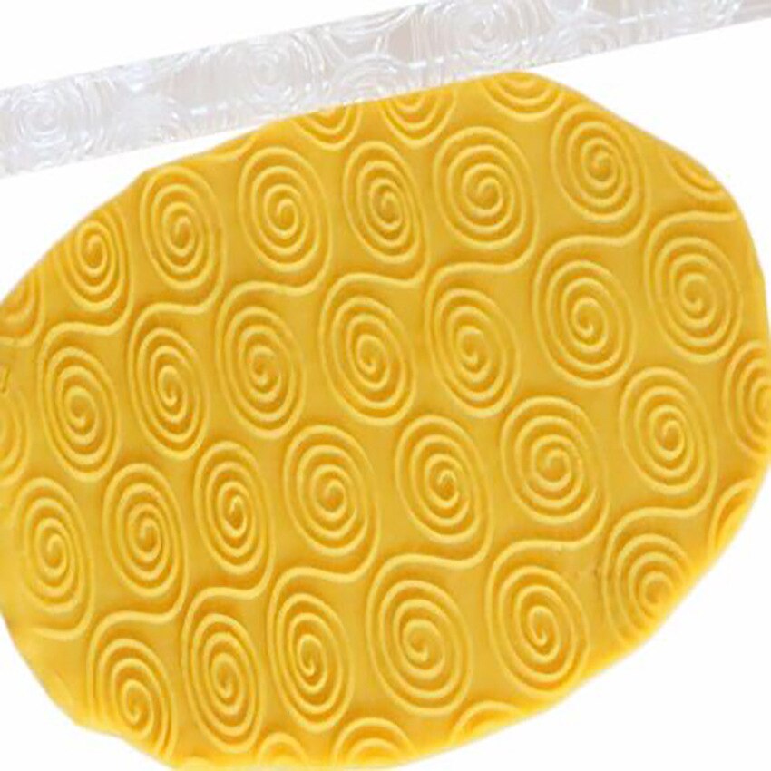 Wave Swirl Rolling Pin Polymer Clay Tool Pottery Embossing Tools