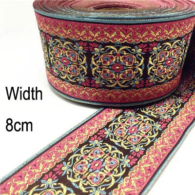 1M Boho Embroidered Jacquard Ribbons Trim DIY Craft
