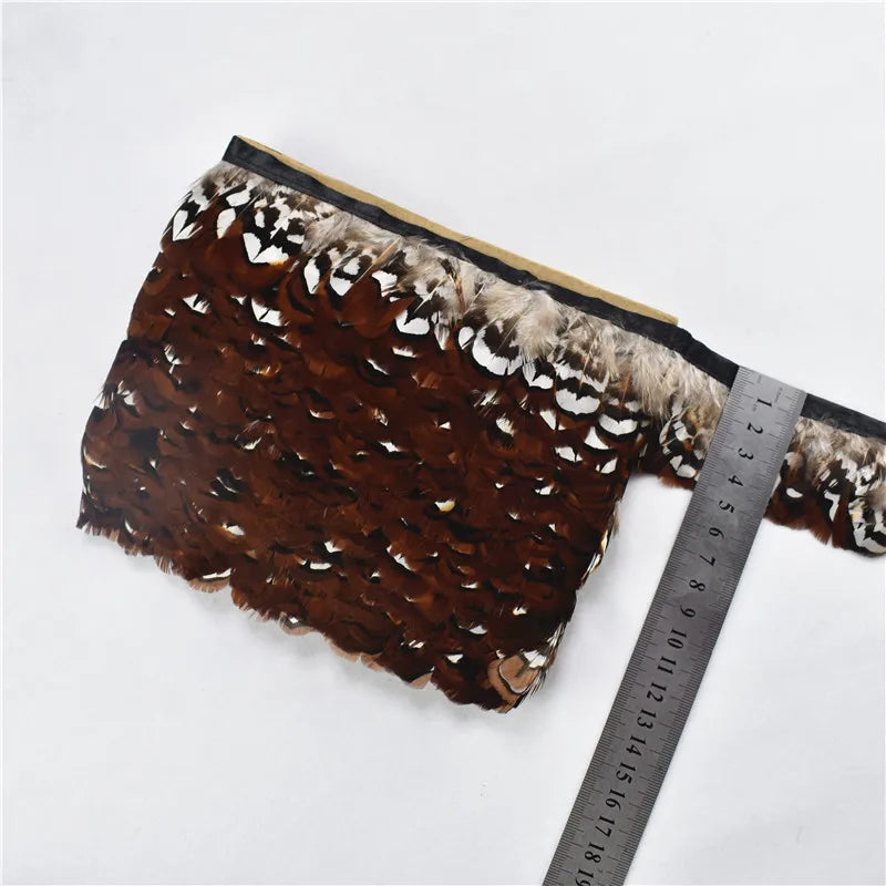 10Meters/Lot Natural Pheasant Feather Trims Ribbon Feathers DIY Craft