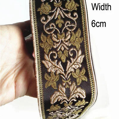 1M Boho Embroidered Jacquard Ribbons Trim DIY Craft
