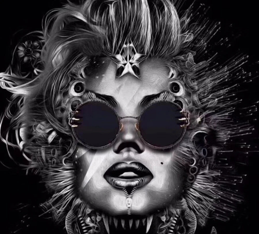 Claw Gripped Round Sunglasses Gothic Gold Metal Frame Shades