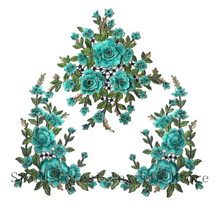 Embroidery Peony Patches Sew On Appliqué DIY Sewing Craft