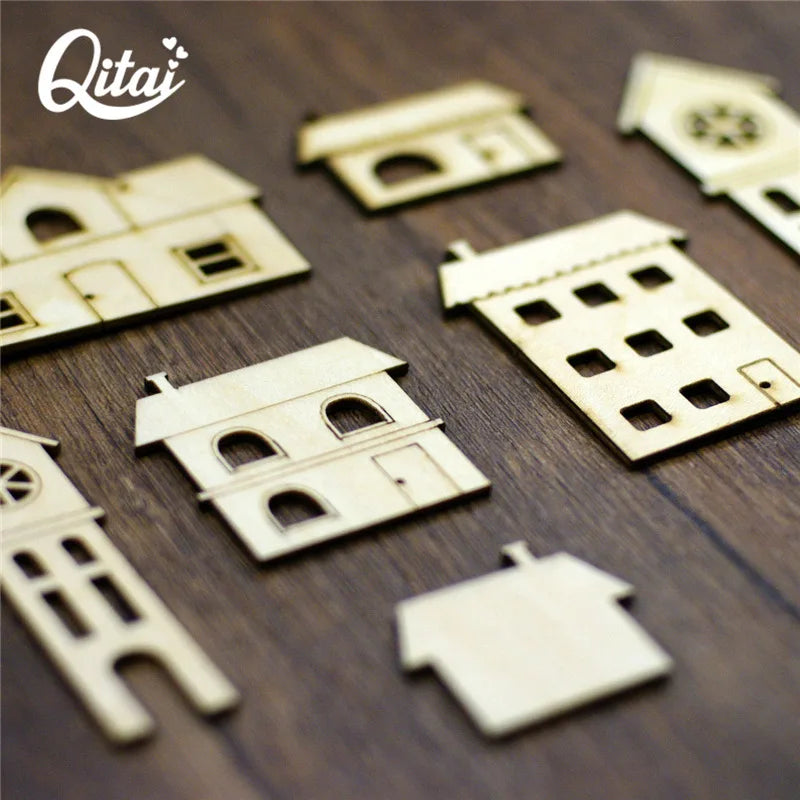 Wooden House Shapes 21 Pieces/7 Types DIY Wood Craft Projects