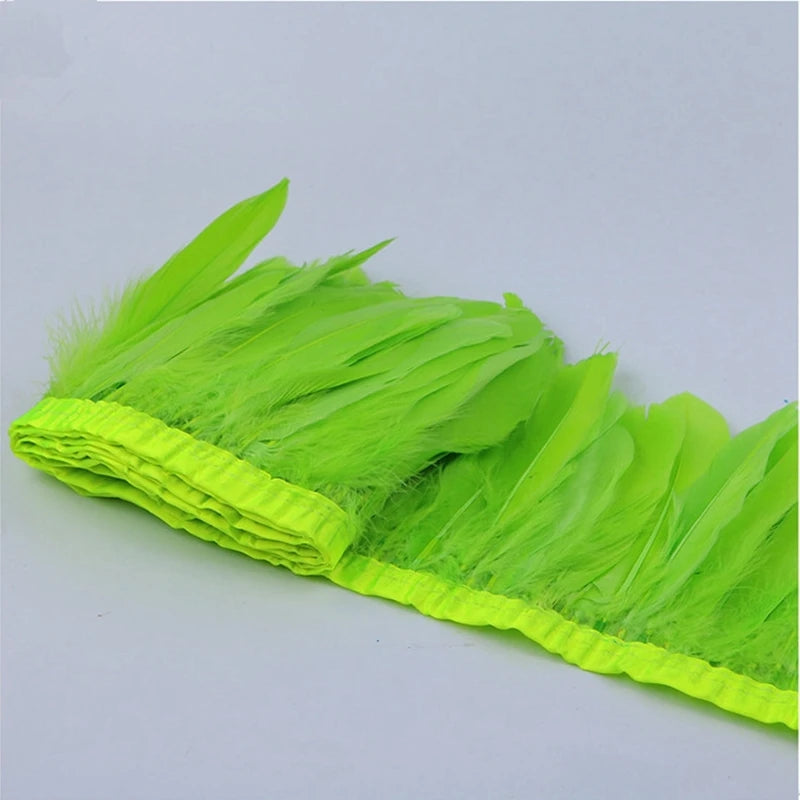 2 Meters Dyed Goose Feather Trims Fringes Ribbons DIY Craft