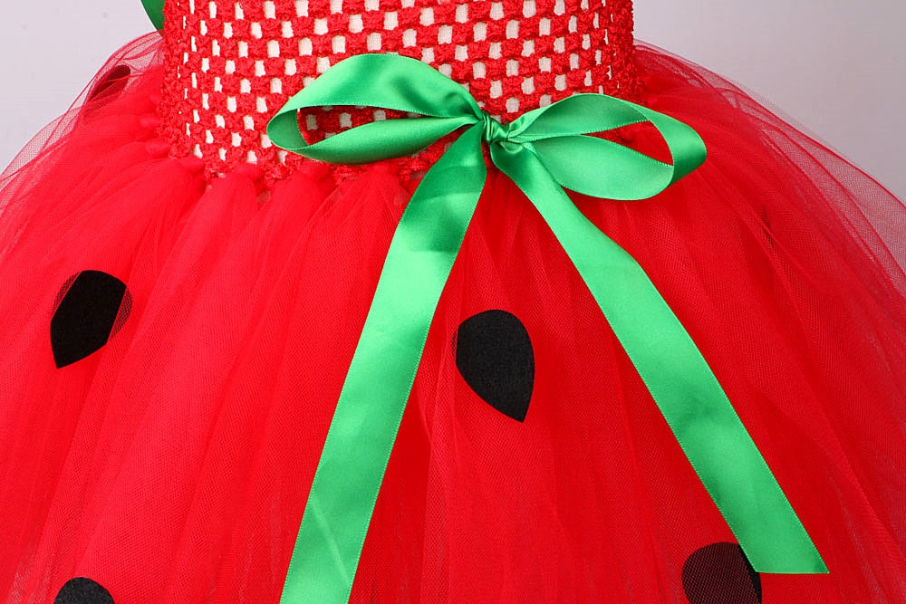Red Sweet Strawberry Tutu Dress Halloween Costumes