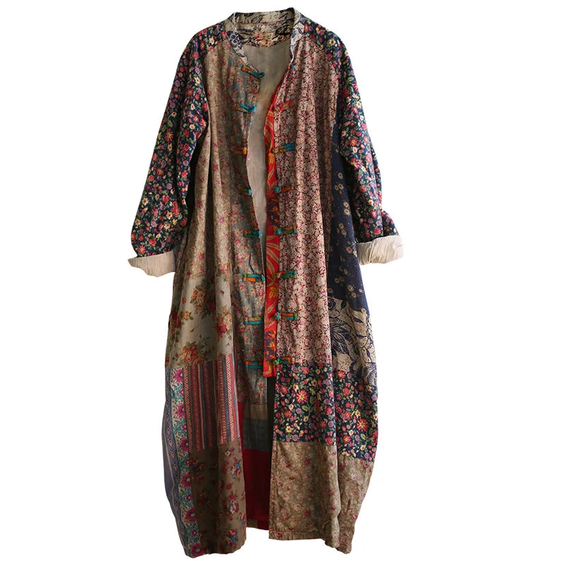 Vintage Cotton Linen Patchwork Coats