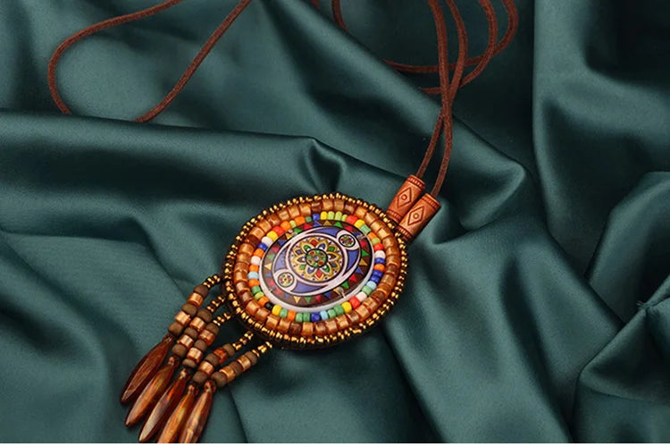 Handmade Beaded Leather Boho Necklaces