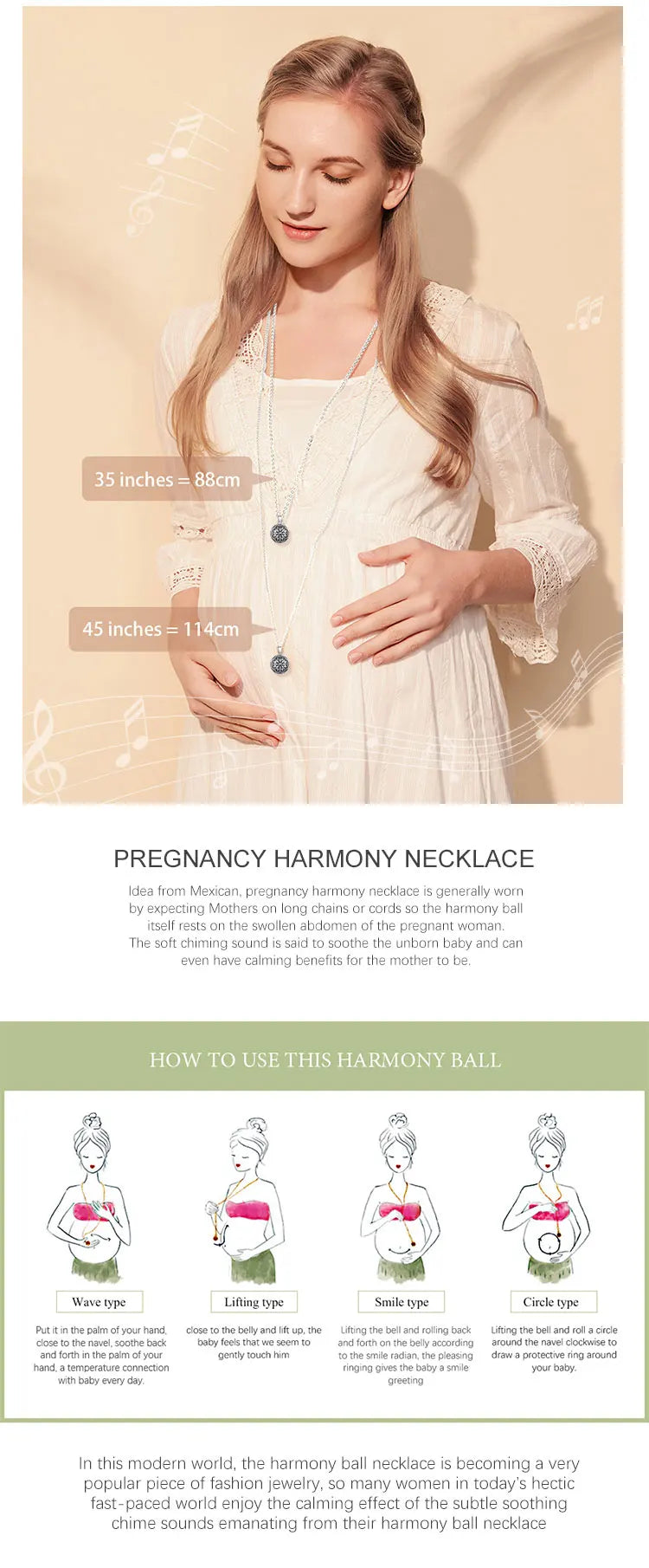 Flower Harmony Sound Chime Ball Mexican Bola Pendant Necklace