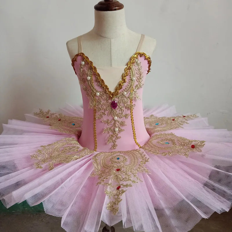 Royal Gold Swan Lake Professional Pancake Ballet Tutu Dress Ballet