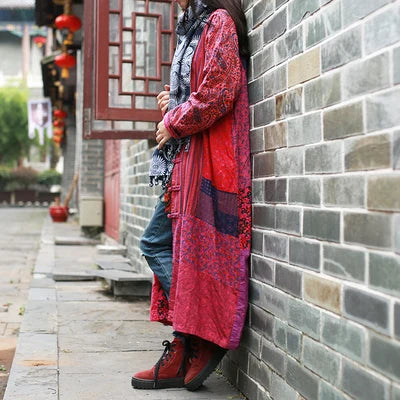 Vintage Cotton Linen Patchwork Coats