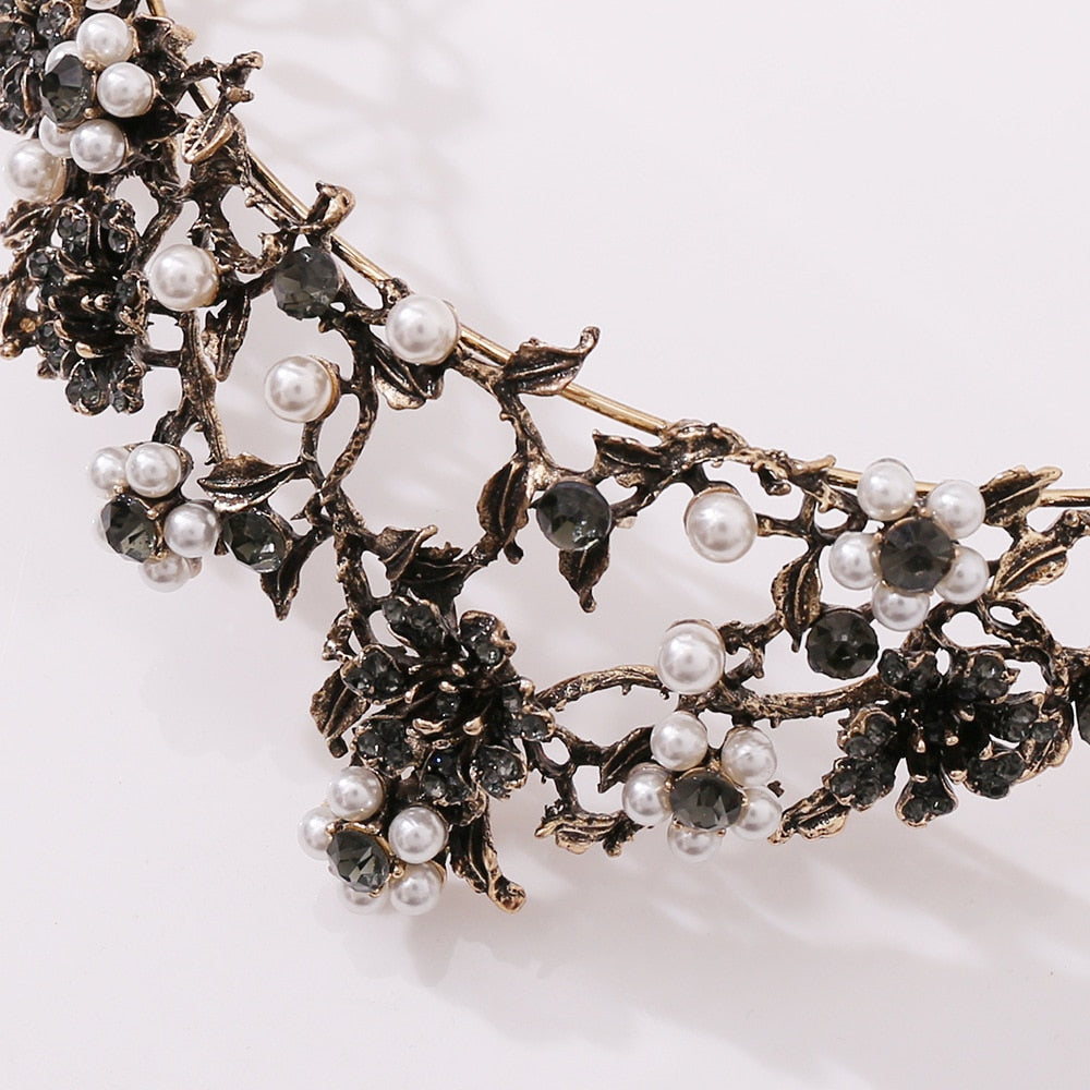 Duchess Delilah Baroque Crystal Pearls Tiaras