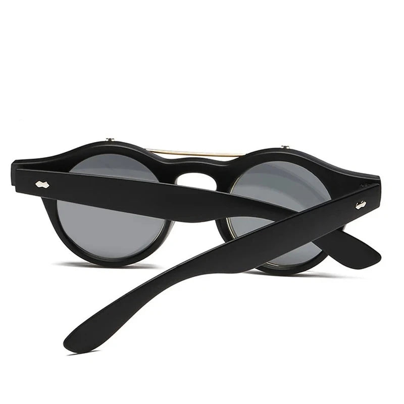 Round Steampunk Flip Up Sunglasses