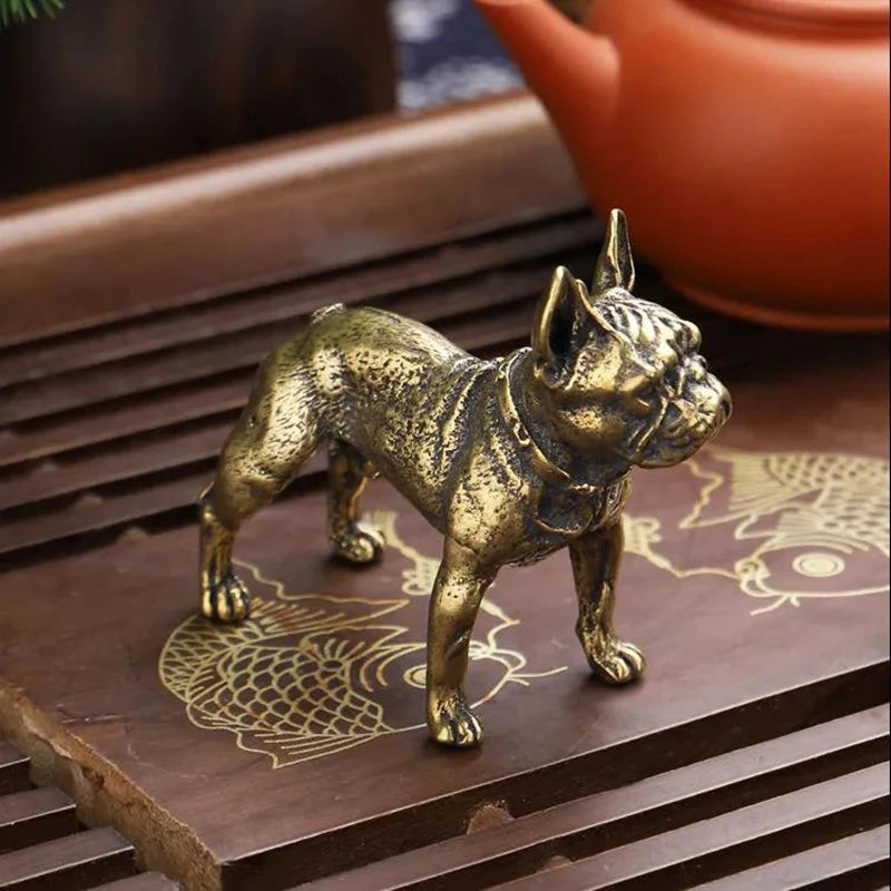 Copper Bulldog Figurine Tea Pets